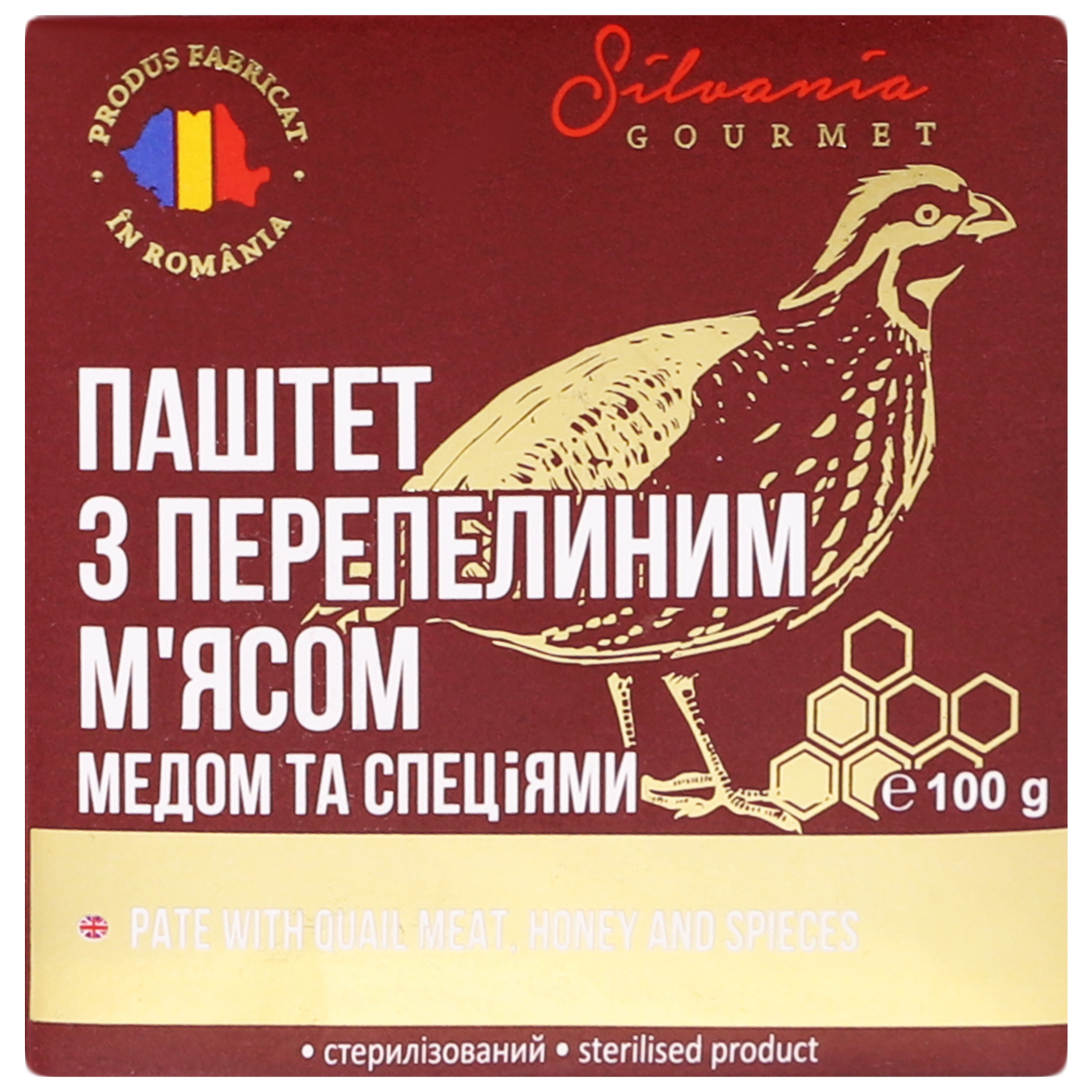 Silvania pate with quail meat, honey and spices 100g