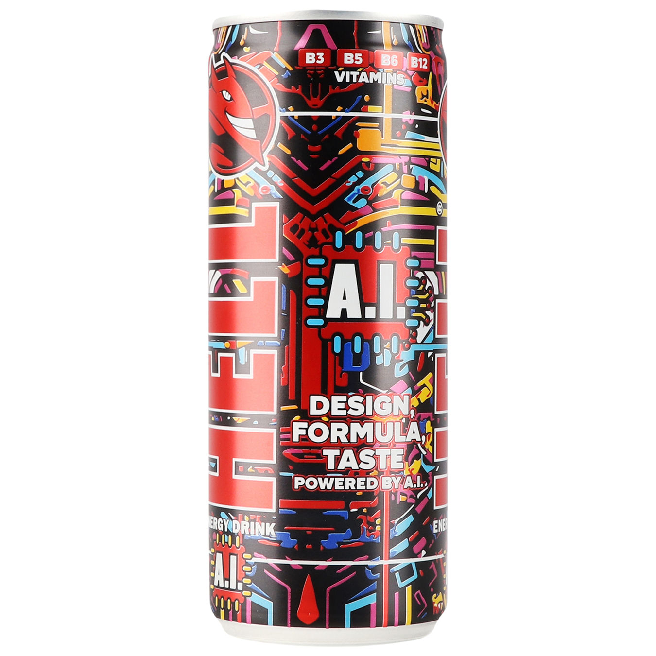 Carbonated energy drink HELL A.I. 0.25 l iron can 3