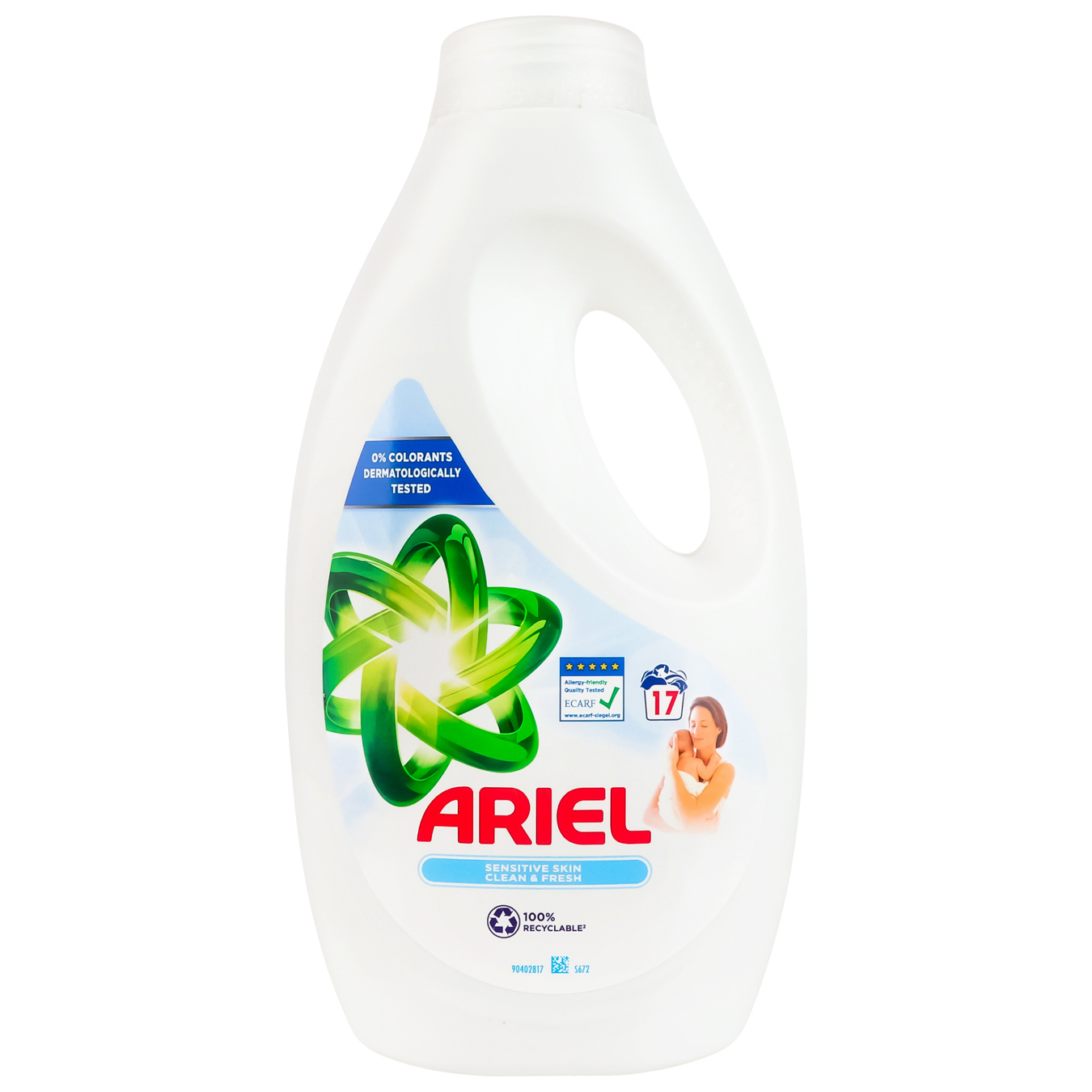 Гель для прання Ariel для чутливої шкіри чистота та свіжість 850мл