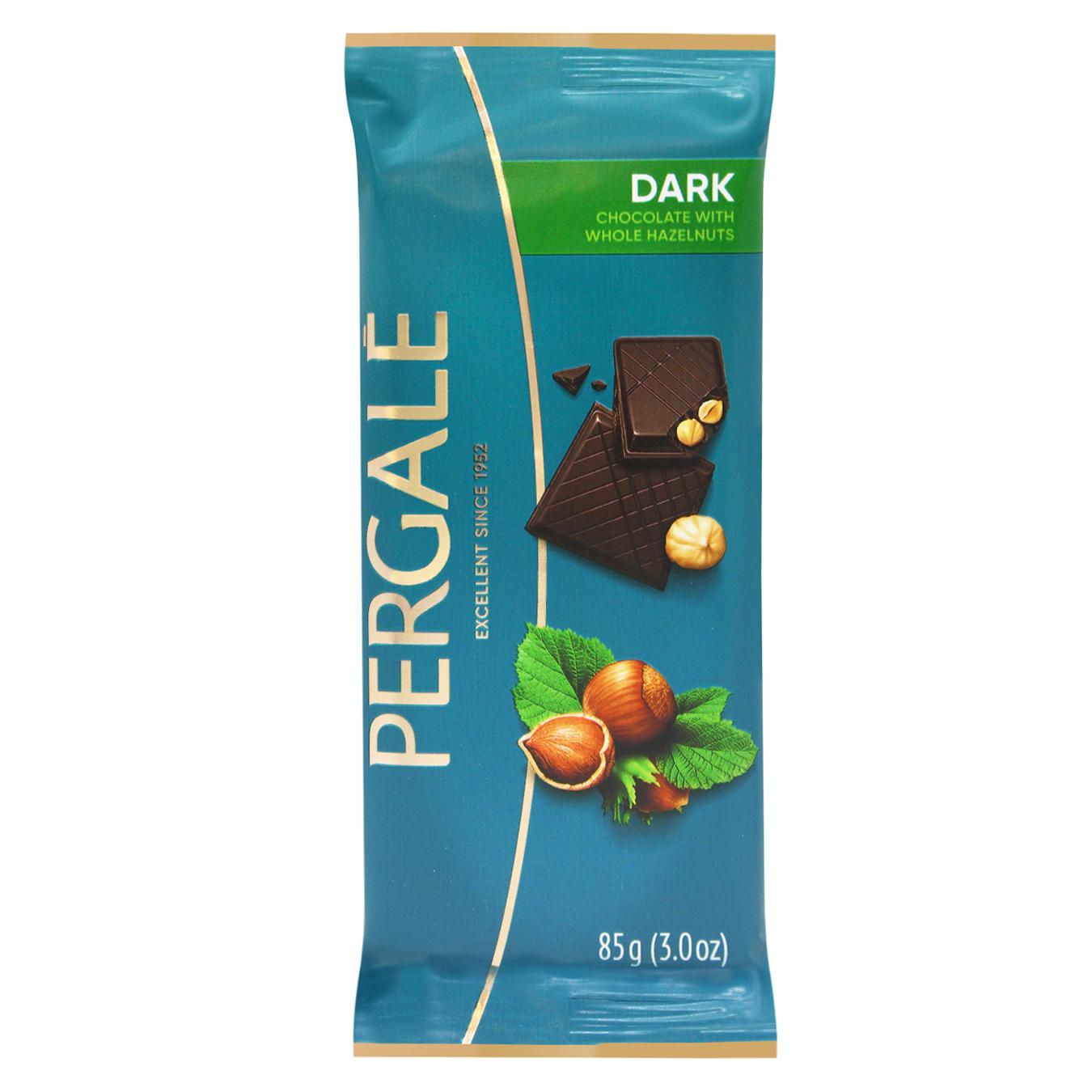 Шоколад чорний Pergale з цілими лісовими горіхами 85г