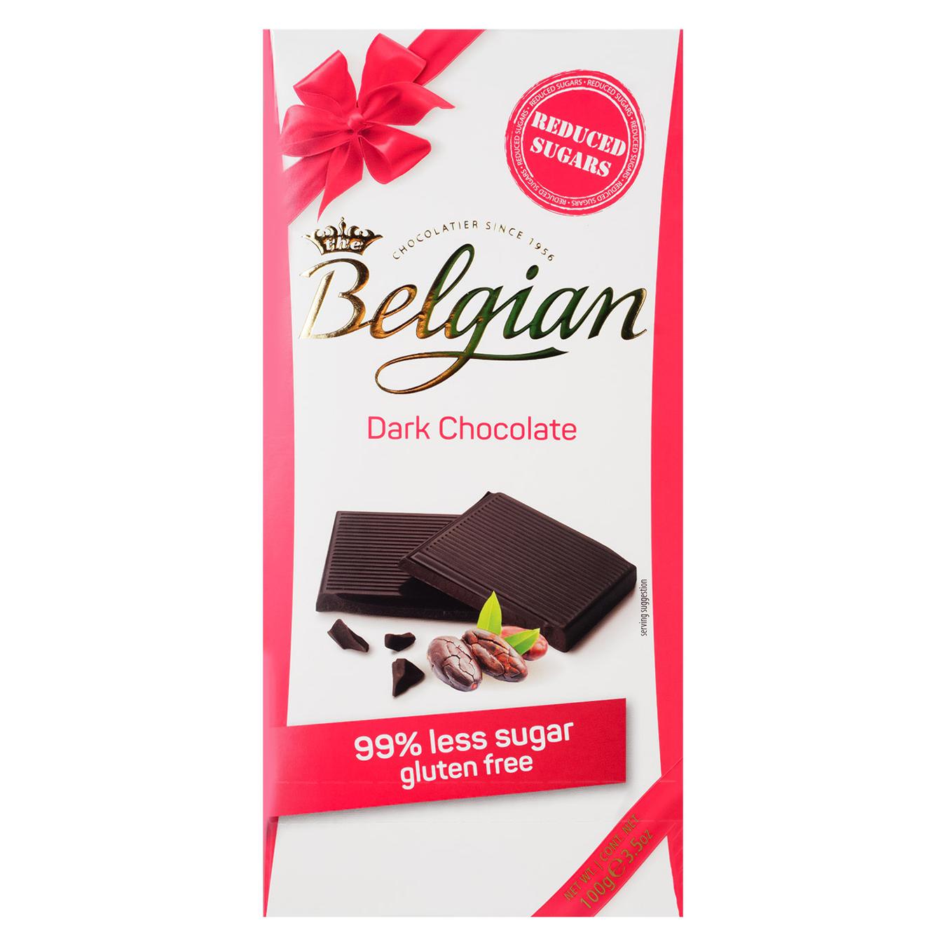 Шоколад Belgian чорний без цукру 100г