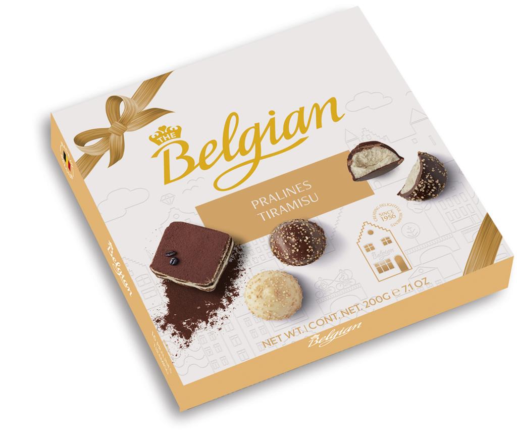 Конфеты в коробке Belgian шоколадные со вкусом тирамису 200г