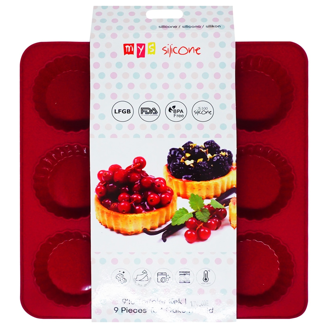 MYS silicone form for baking tartlets 9 pcs