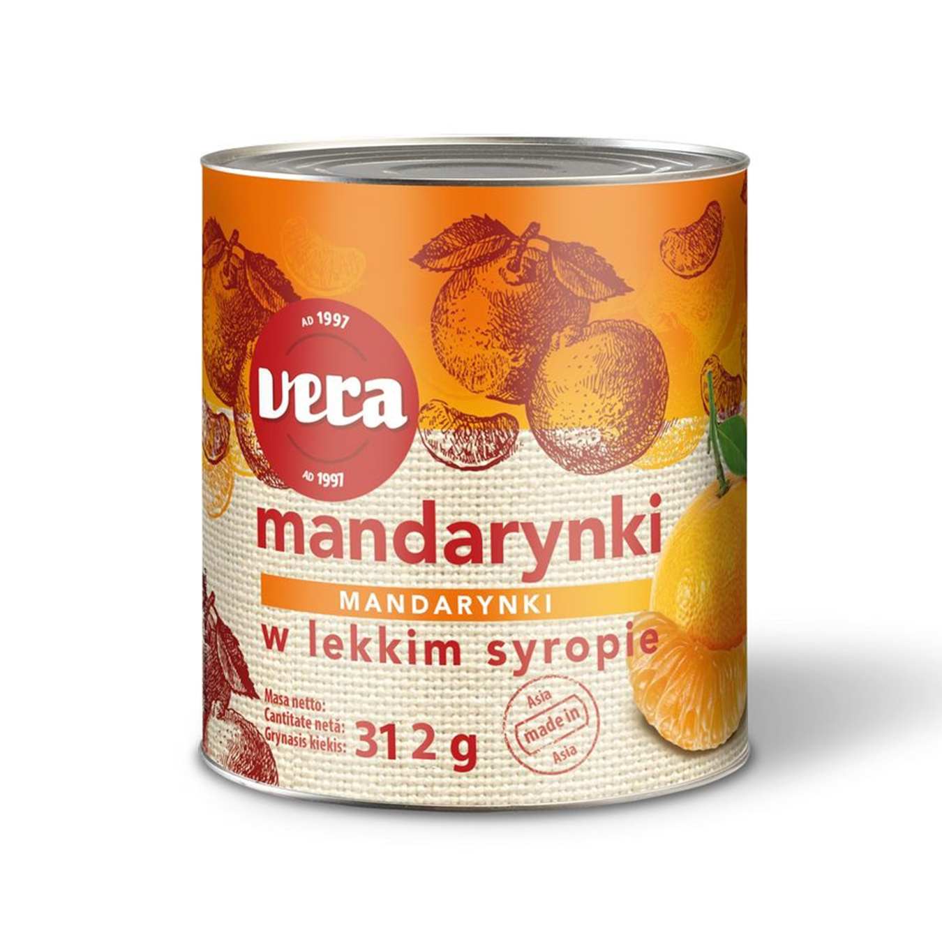 Vera mandarin slices in syrup pasteurized 312g