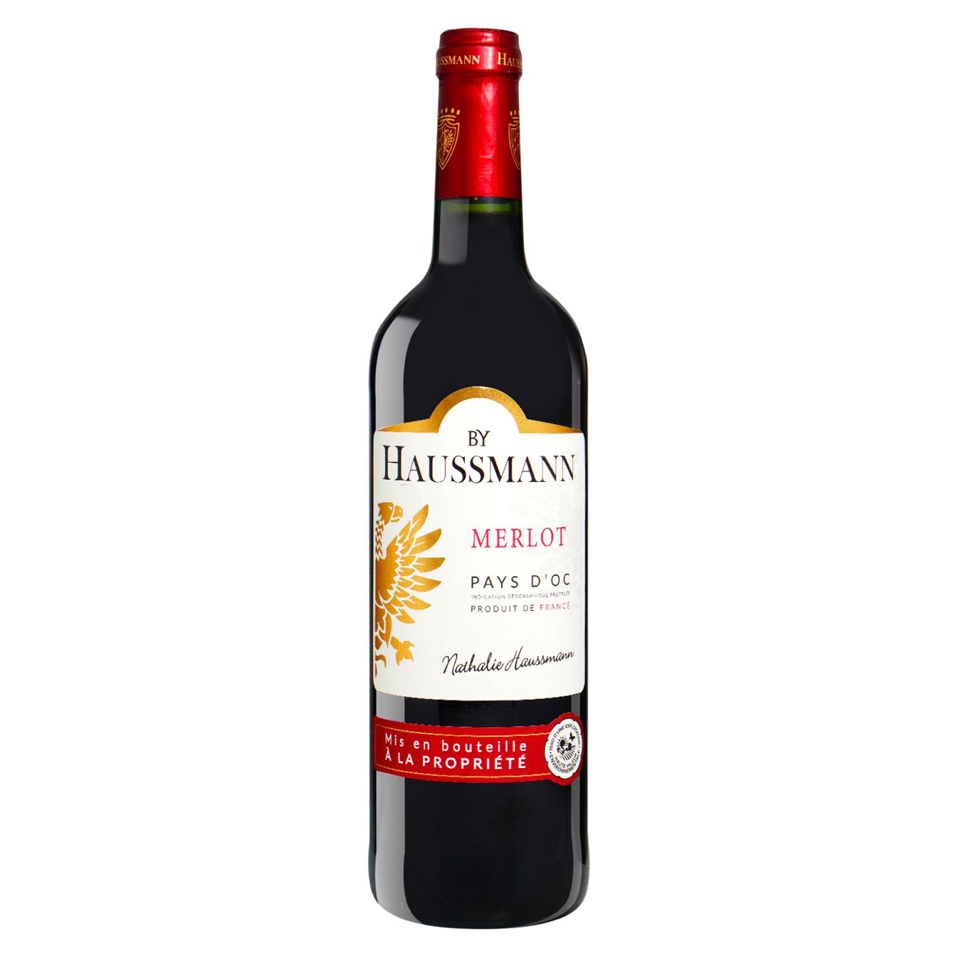 Вино Haussmann Merlot червоне сухе 13,5% 0,75л