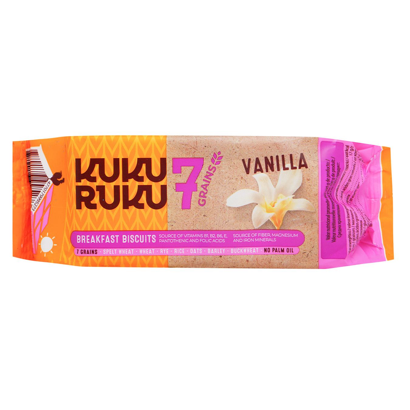 Сахарное печенье KUKU RUKU со вкусом ванили 7 злаков 160г