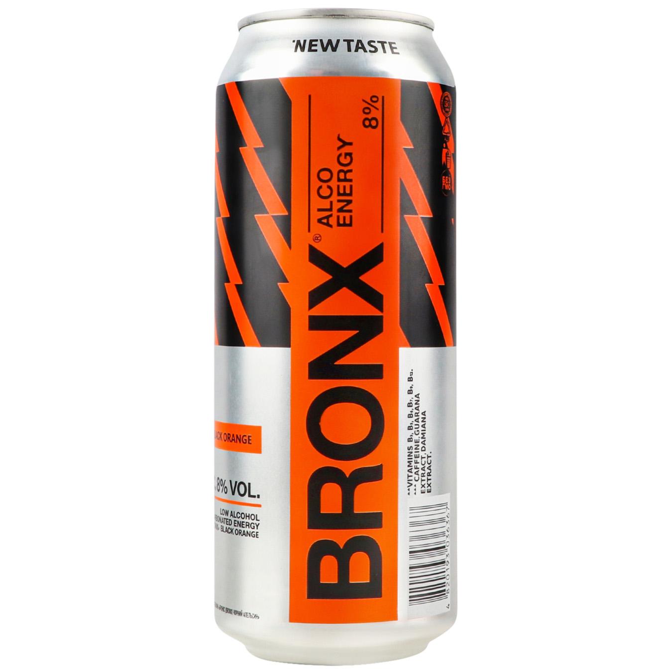 Напій BRONX слабоалкогольний енергетичний зі смаком апельсину 8% 0,5л залізна банка