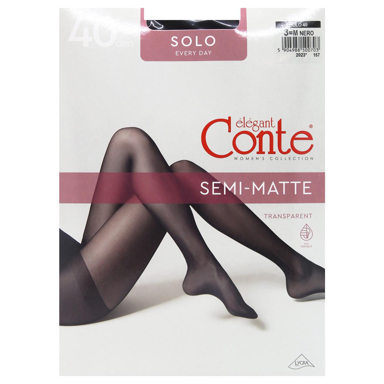 Women's tights Conte Elegant Solo Nero 40 den size 3