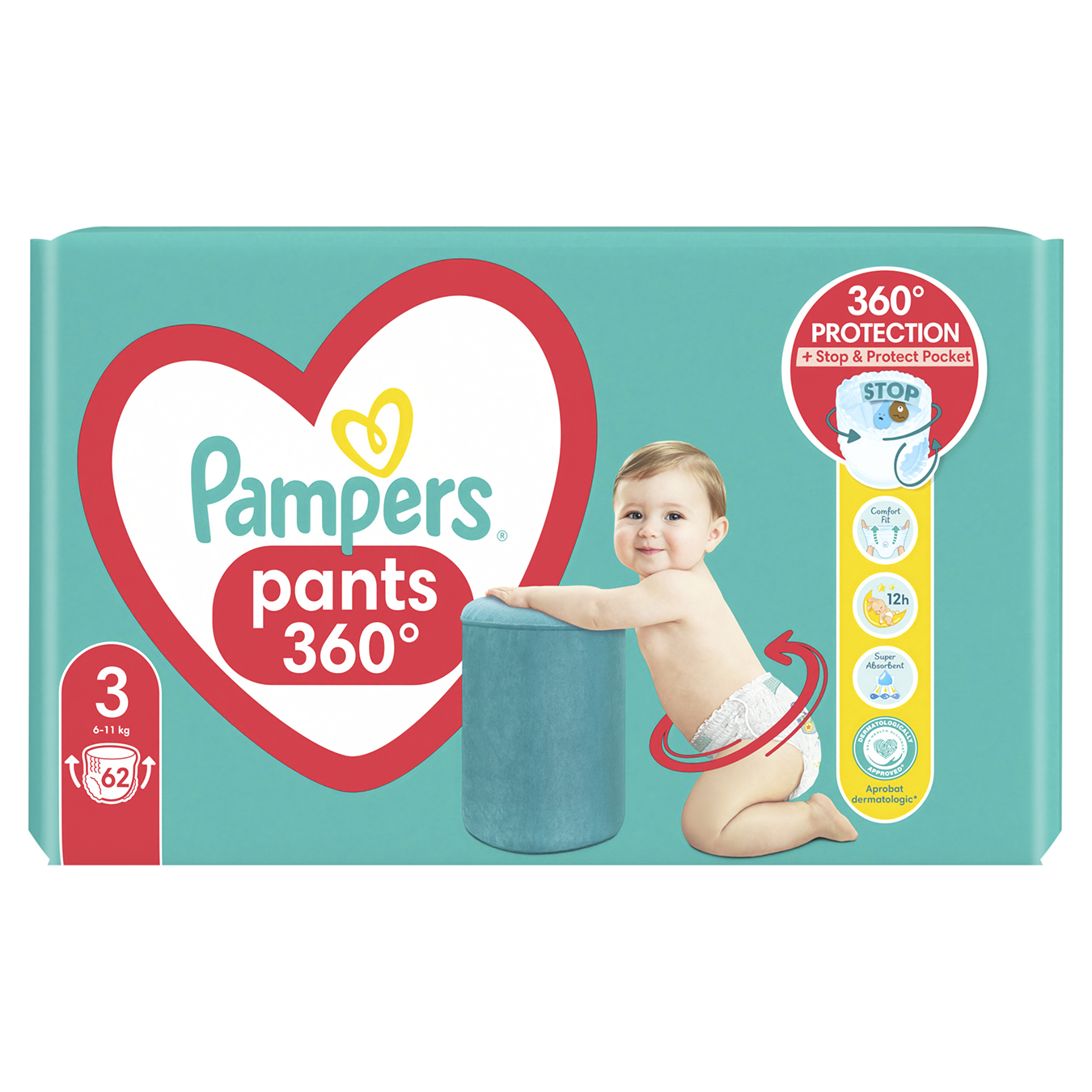 Pampers Diapers-panties Jumbo children's disposable Pants Midi 6-11 kg 62 pcs