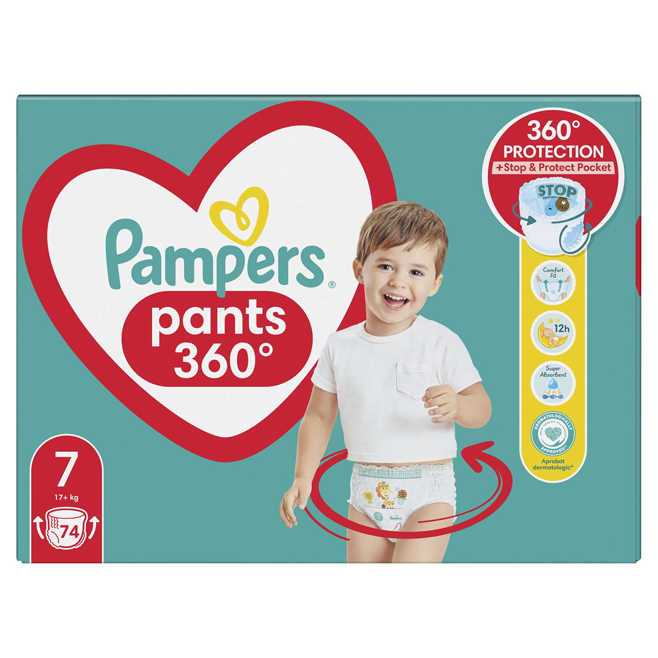 Подгузники-трусики детские одноразовые Pampers Pants Giant Plus 17+кг Мега Упаковка 74шт