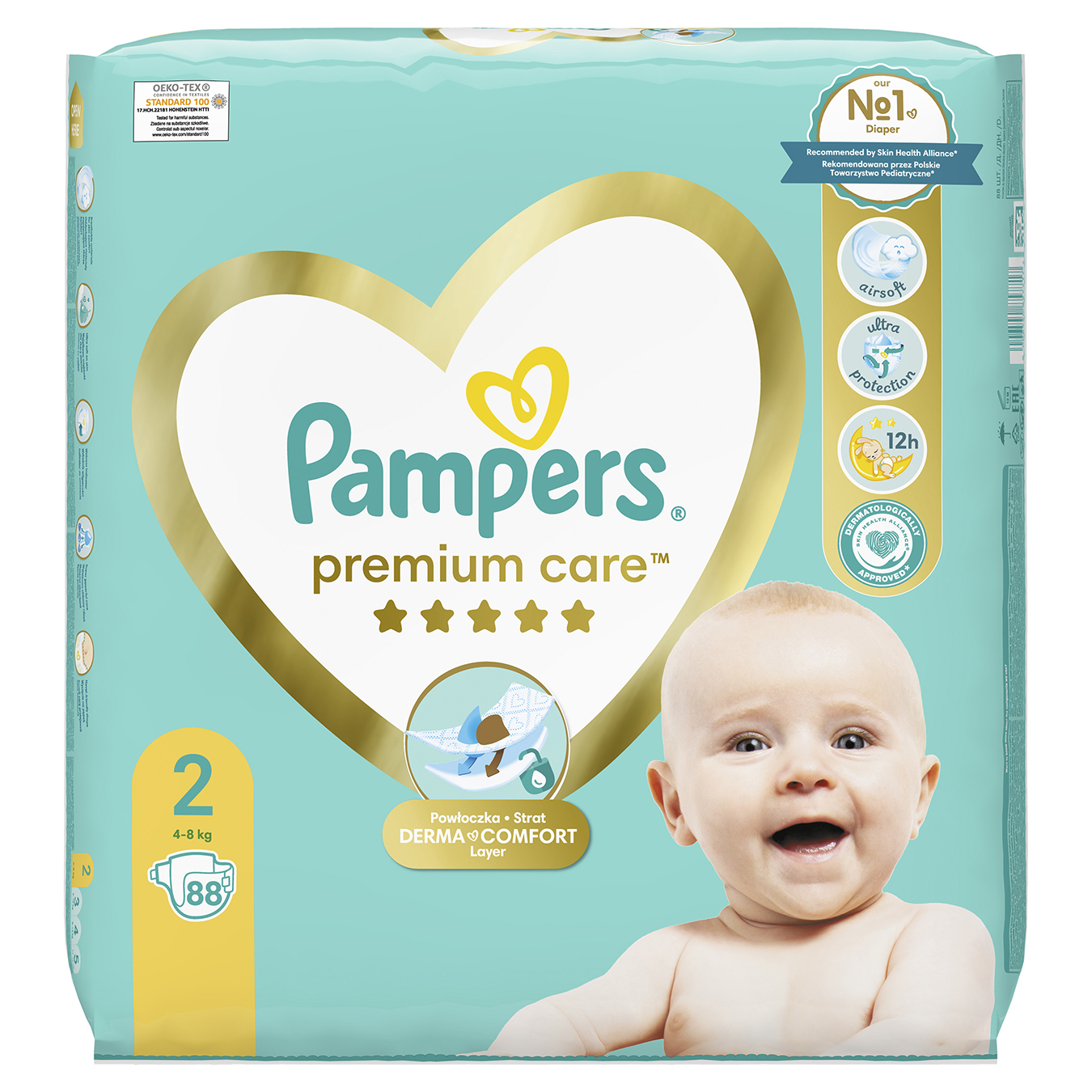Pampers diapers for children premium care mini jumbo 4-8 kg 88 pcs