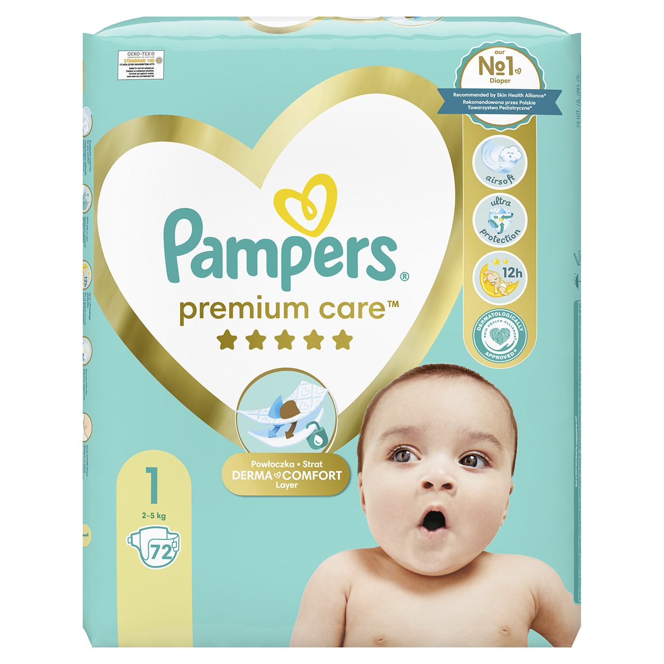 Підгузки Pampers дитячі економ premim care newborn 2-5кг 72шт