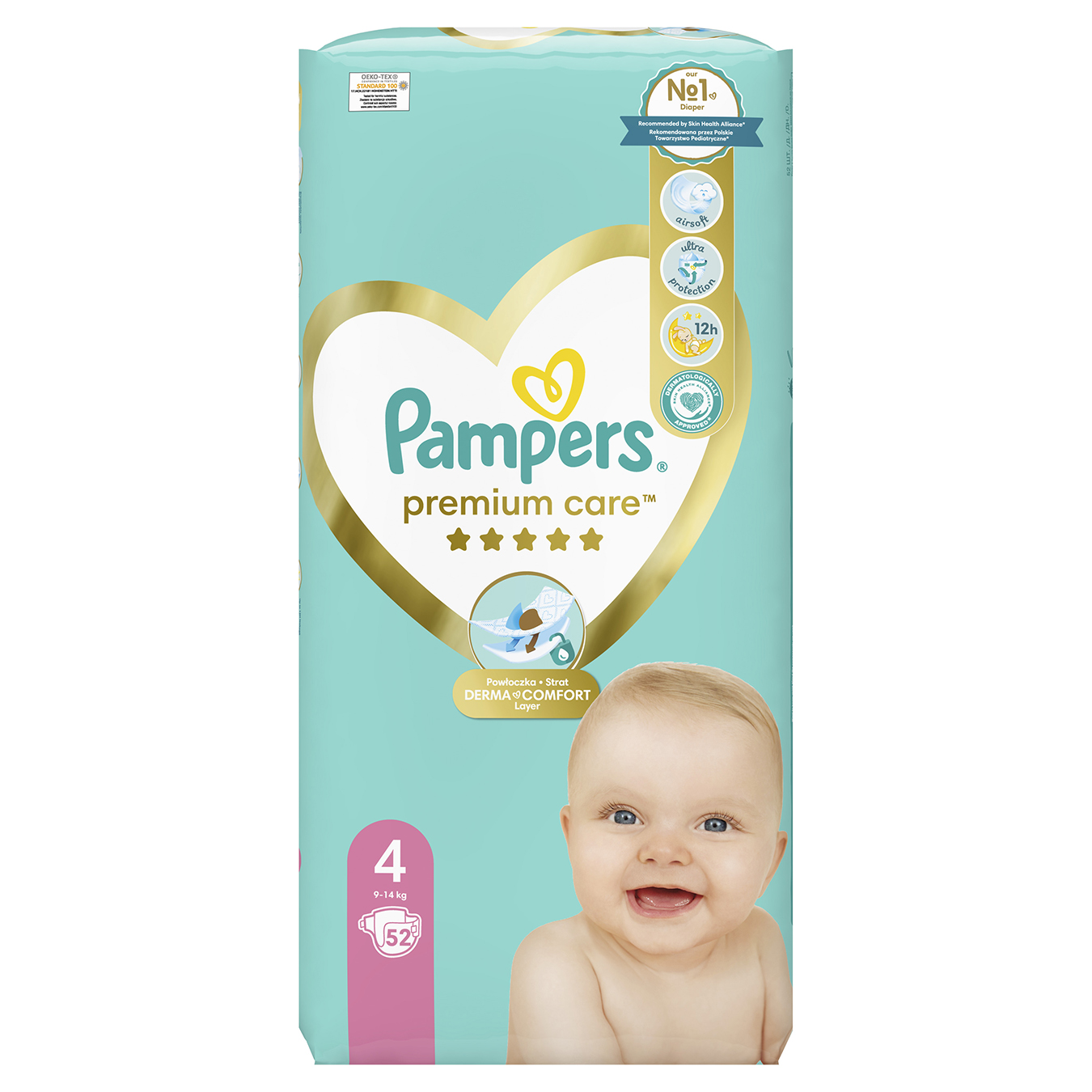 Pampers Premium Care Size 4 Maxi Diapers 9-14kg 52pcs