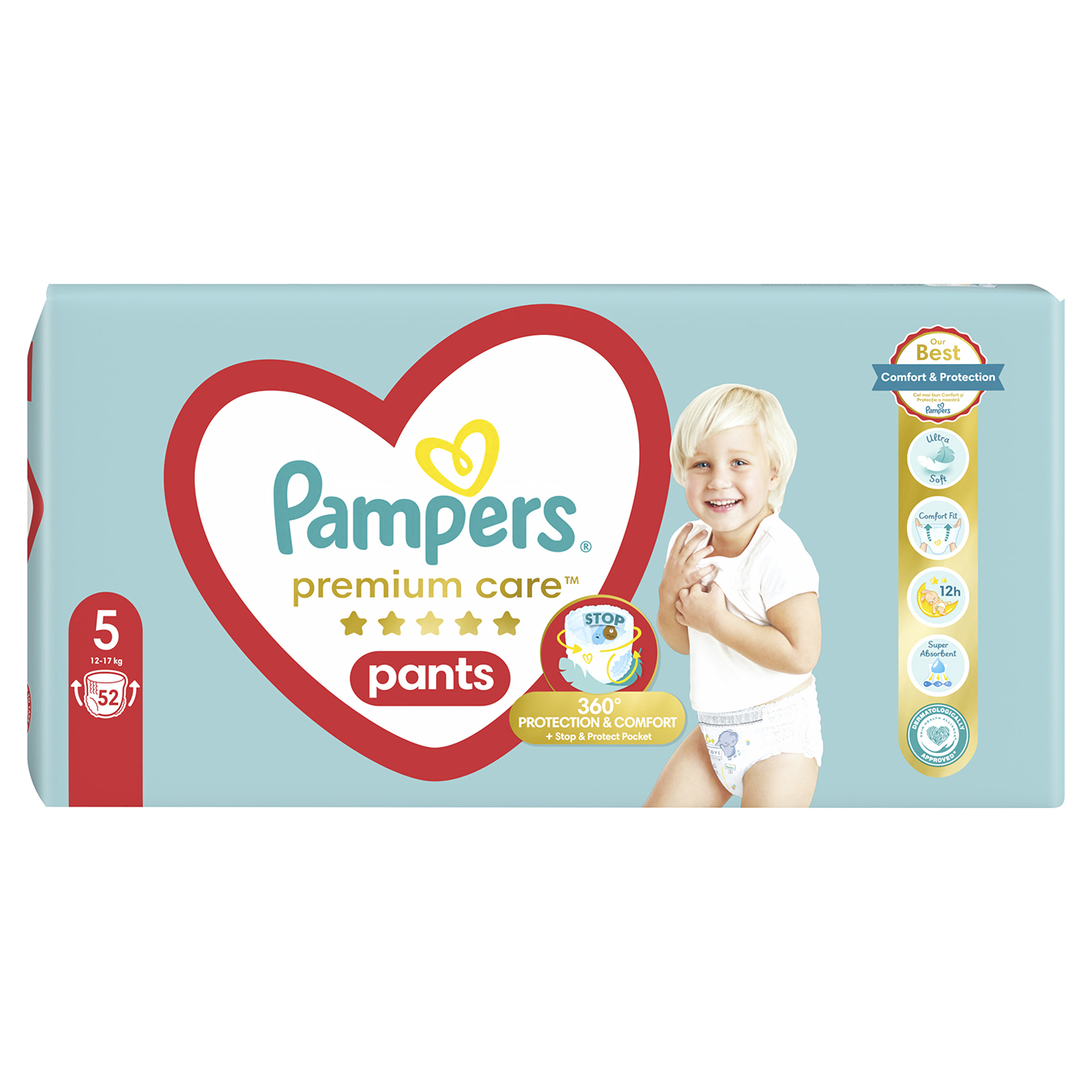 Pampers Premium Care Pants Diaper Size 5 Junior 12-17kg 52pcs