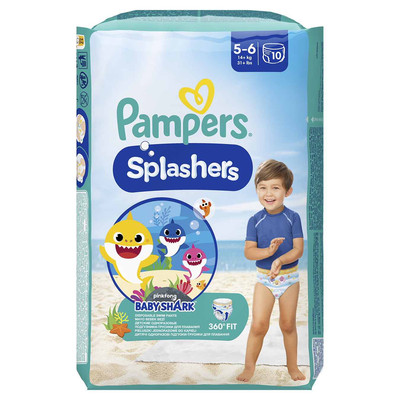 Подгузники-трусики Pampers Splas hers Junior детские одноразовые для плавания 12-17кг