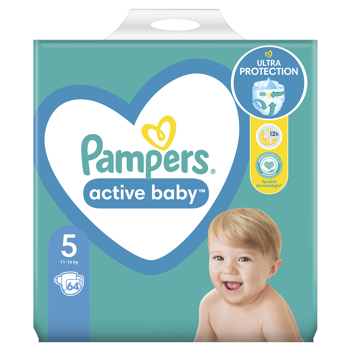 Подгузники детские Pampers одноразовые Active Baby Junior (11-16 кг) джайнт 64