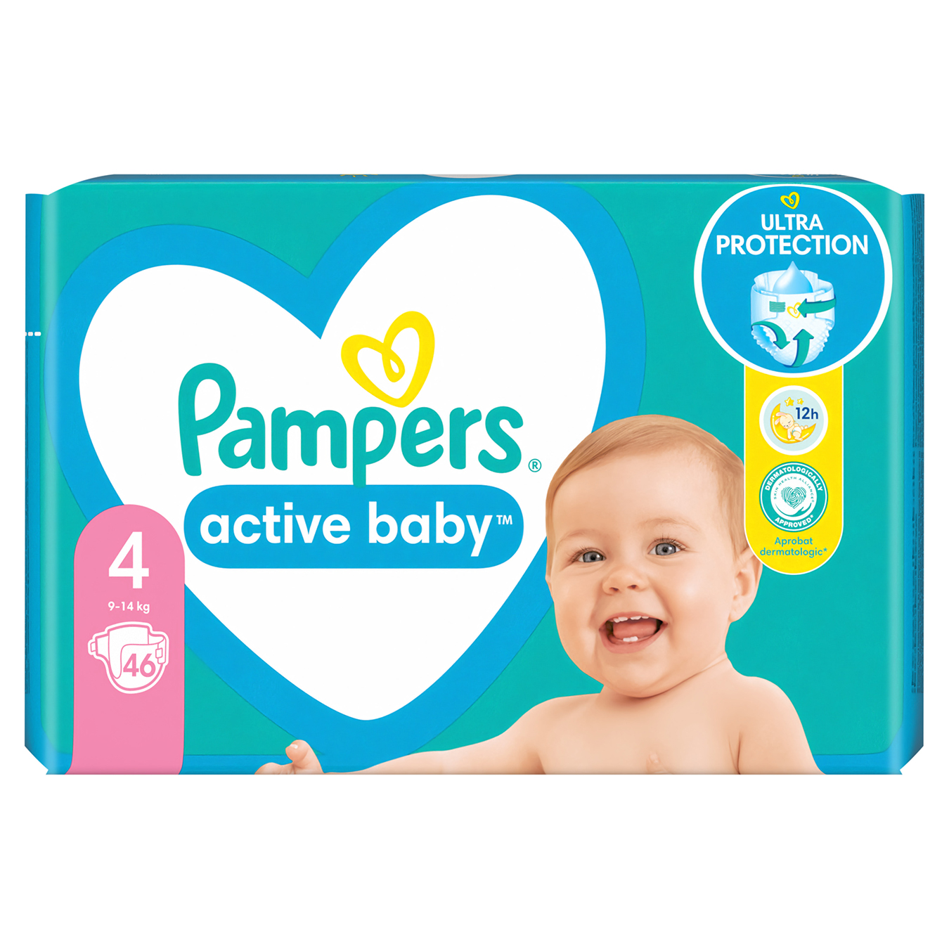 Подгузники детские Pampers одноразовые Active Baby Maxi 9-14 кг эконом 46шт