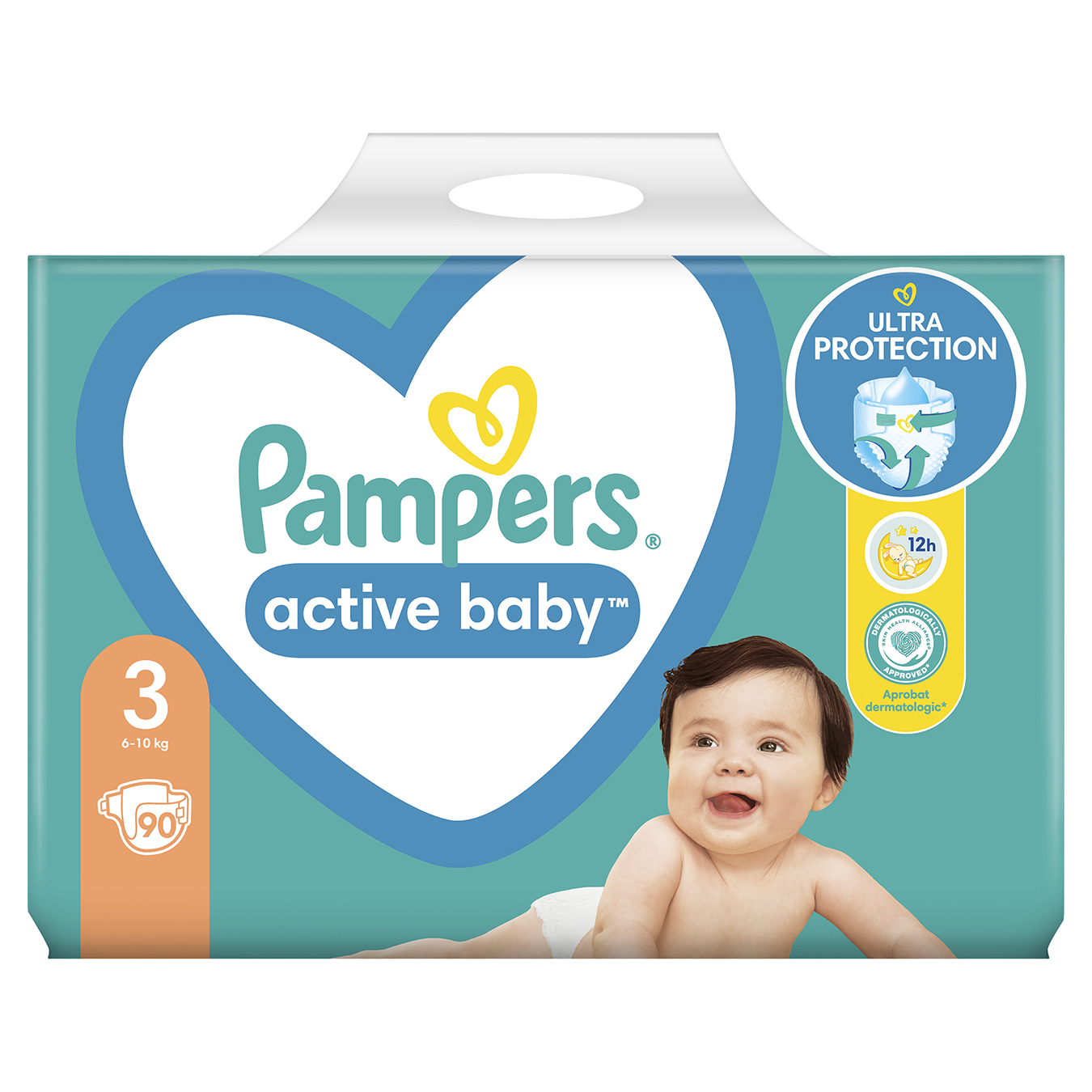 Diapers for children, disposable Active Baby Midi 6-10 kg Giant Pampers 90 pcs