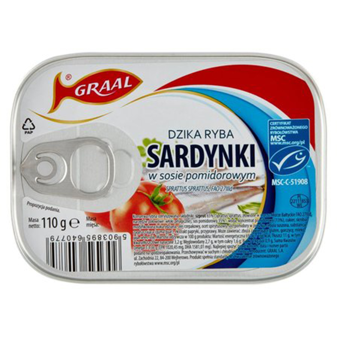 Graal sardines in tomato sauce 110g