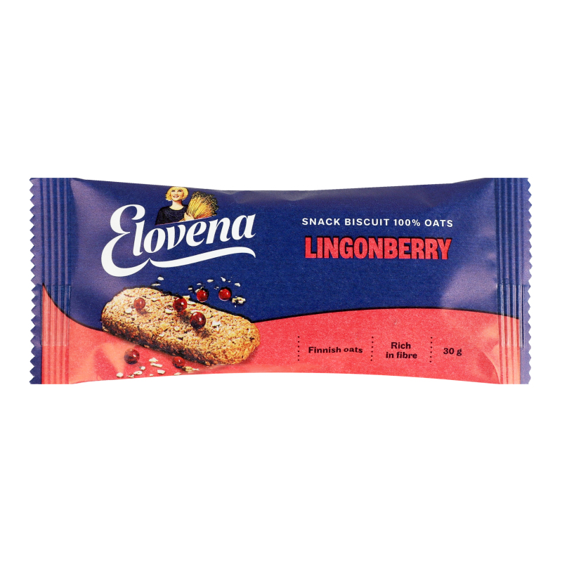 Elovena Oat Biscuit with Lingonberry 30g