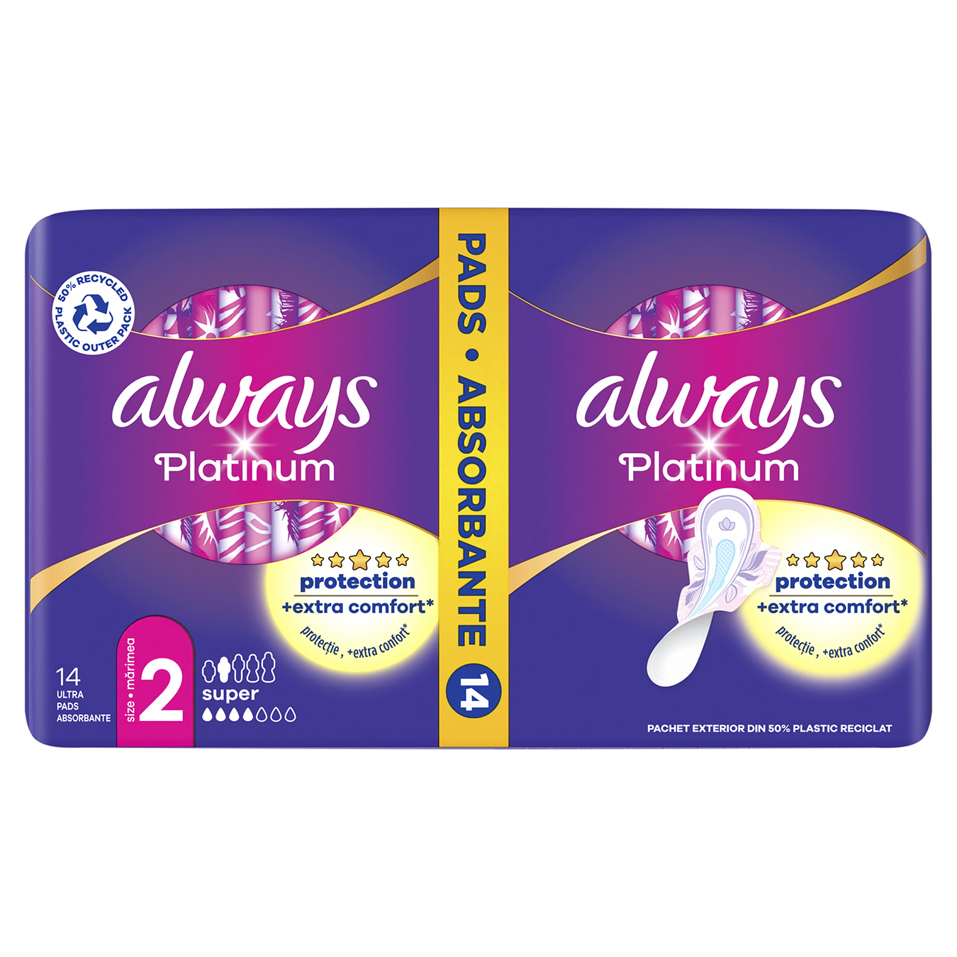 Always Ultra Platinum Super Plus Duo Hygienical Pads 5 drops 14pcs