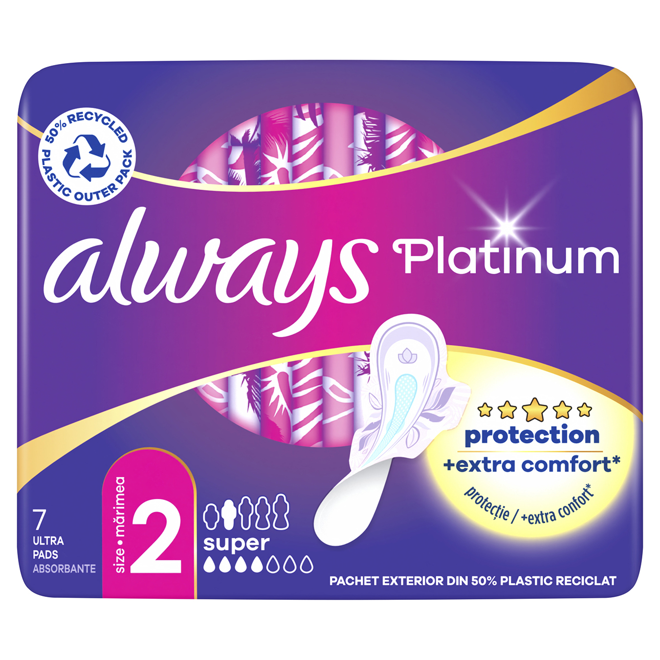 Прокладки Always Ultra Platinum Super Plus Duo 5 капель 7шт