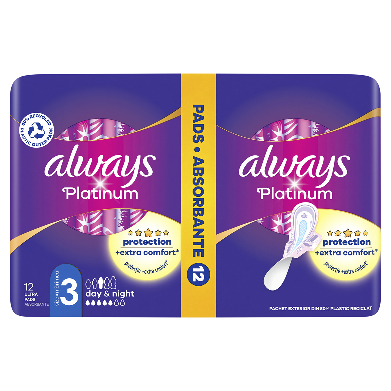 Always Platinum Ultra Night sanitary pads with wings 6 pieces - VMD  parfumerie - drogerie