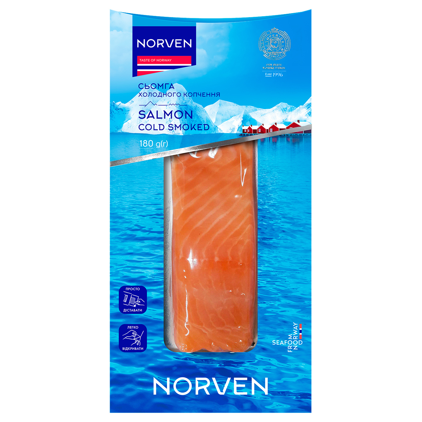 Семга Norven холодного копчения филе-кусок 180г