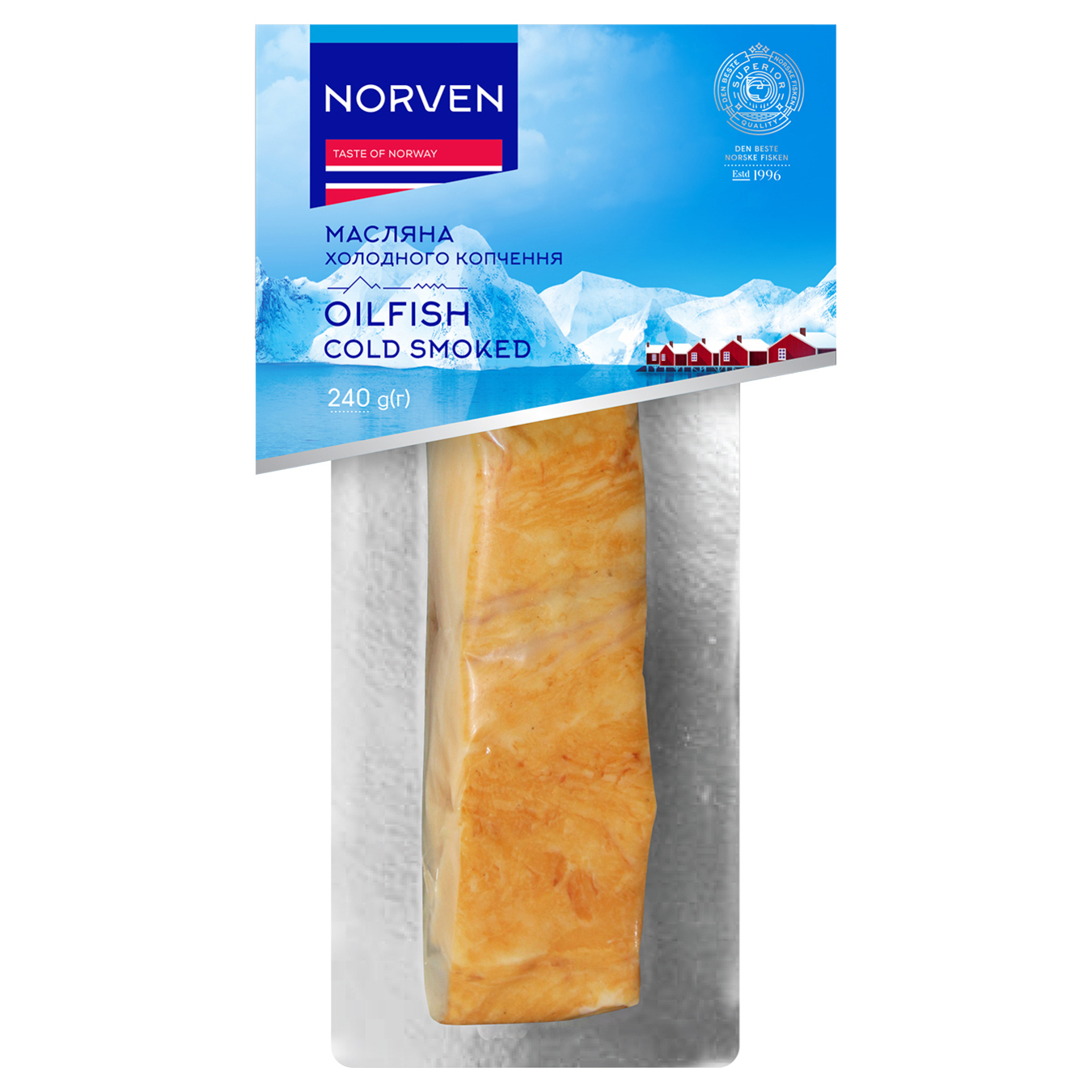 Масляная Norven холодного копчения филе-кусок 240г
