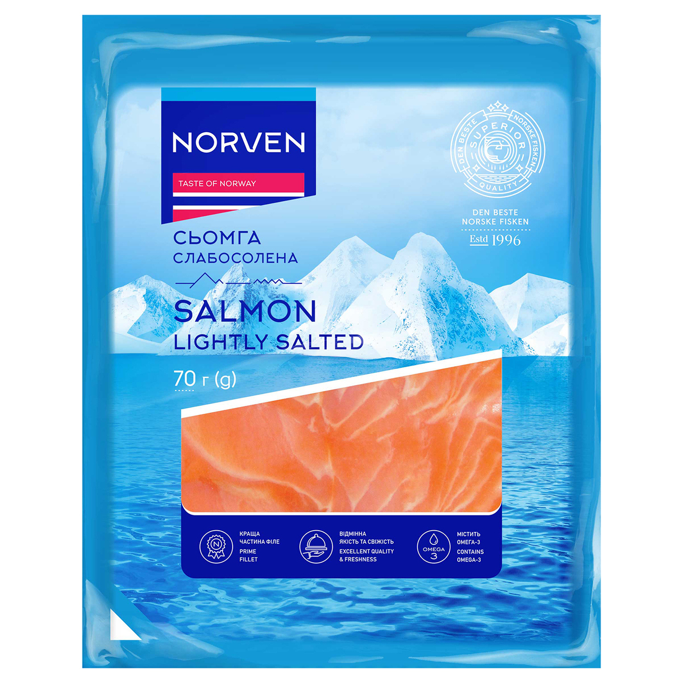 Norven Light Salted Atlantic Salmon Fillet 70g