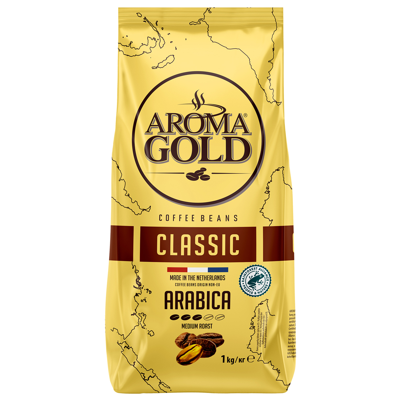 Aroma Gold Classic natural roasted coffee beans 1kg