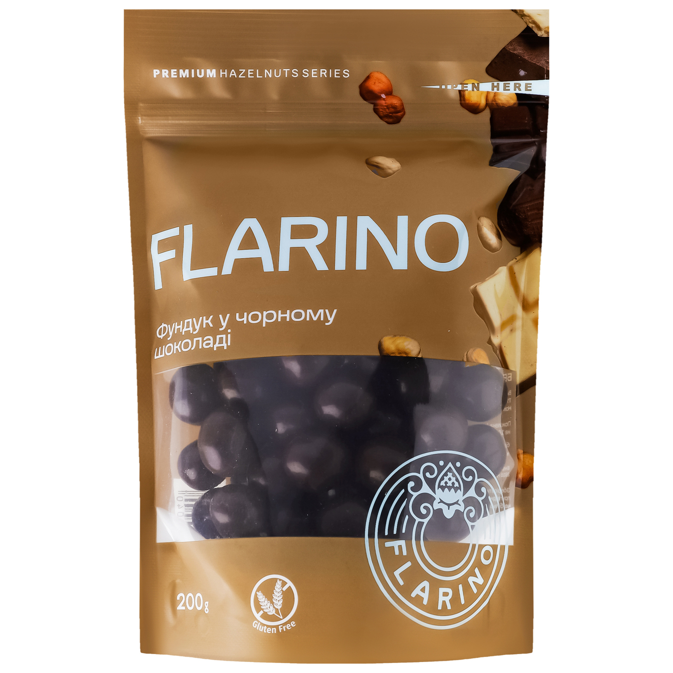 Flarino hazelnuts in dark chocolate 200g