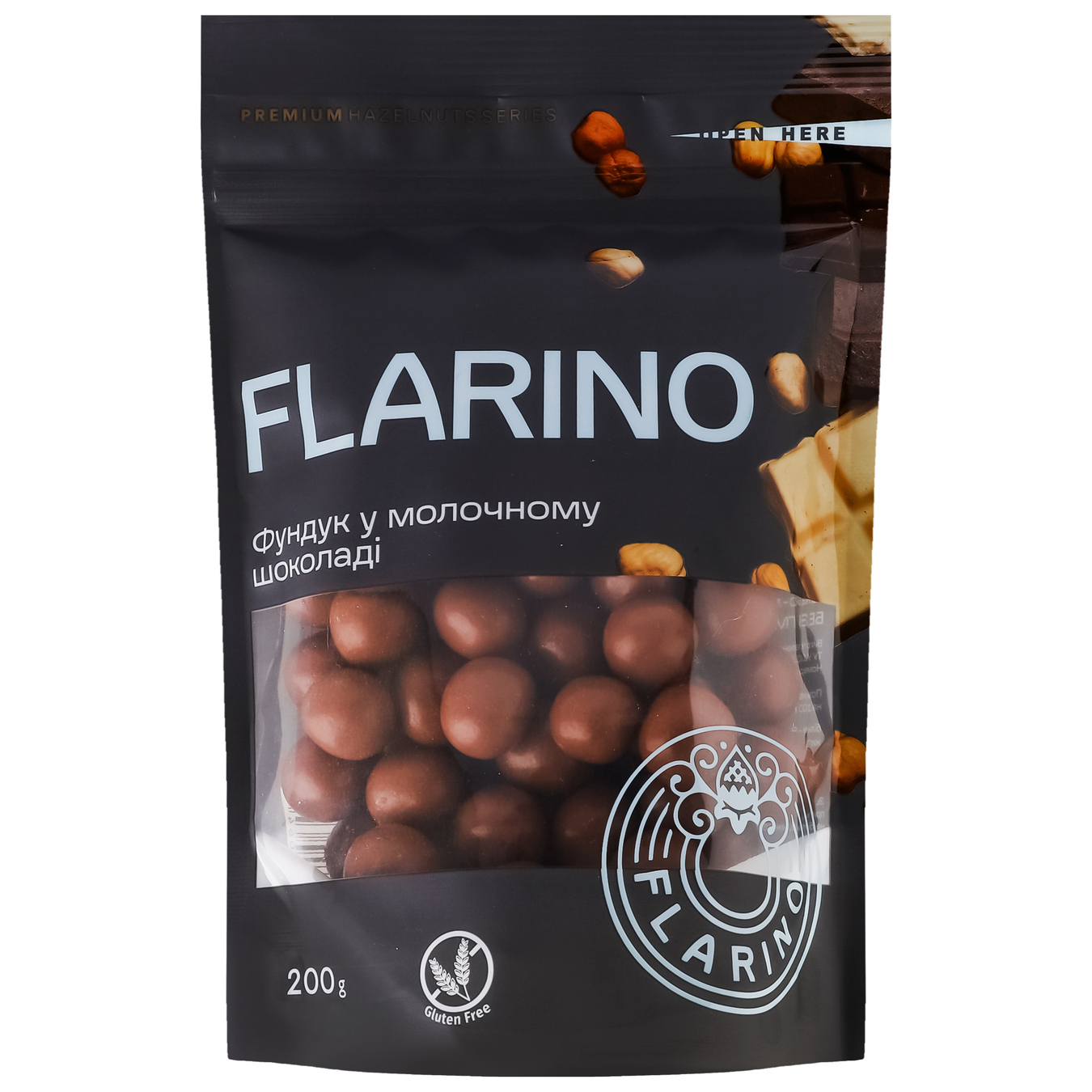 Flarino hazelnuts in milk chocolate 200g