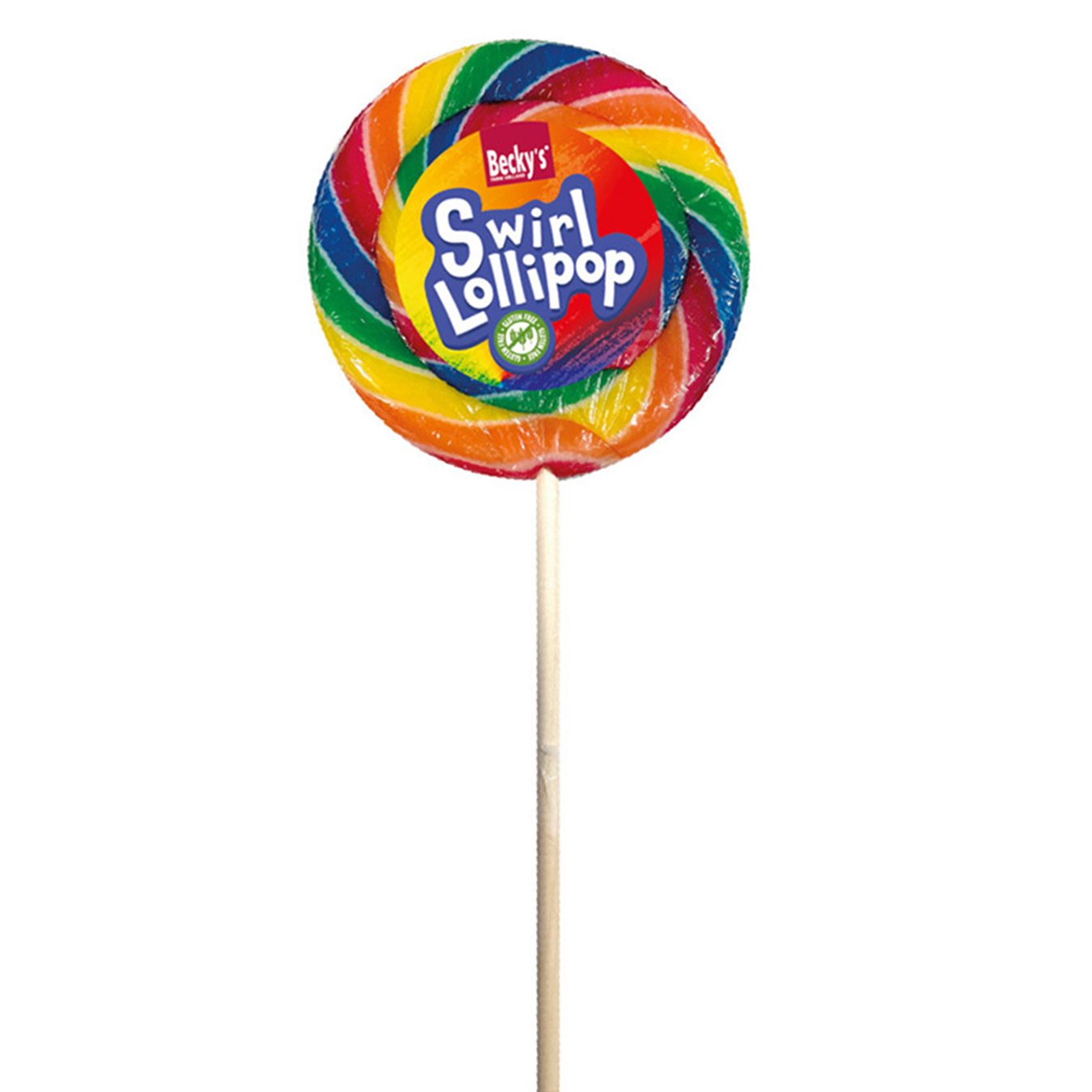 Becky's lollipop on a stick rainbow 80g