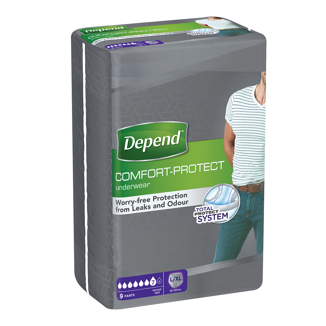 Underwear Depend underwear diapers for adults, men's size L/XL ᐈ Buy at a  good price from Novus
