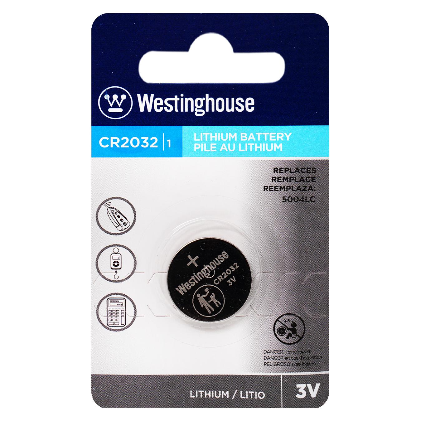 Батарейка літієва Westinghouse CR2032 1шт