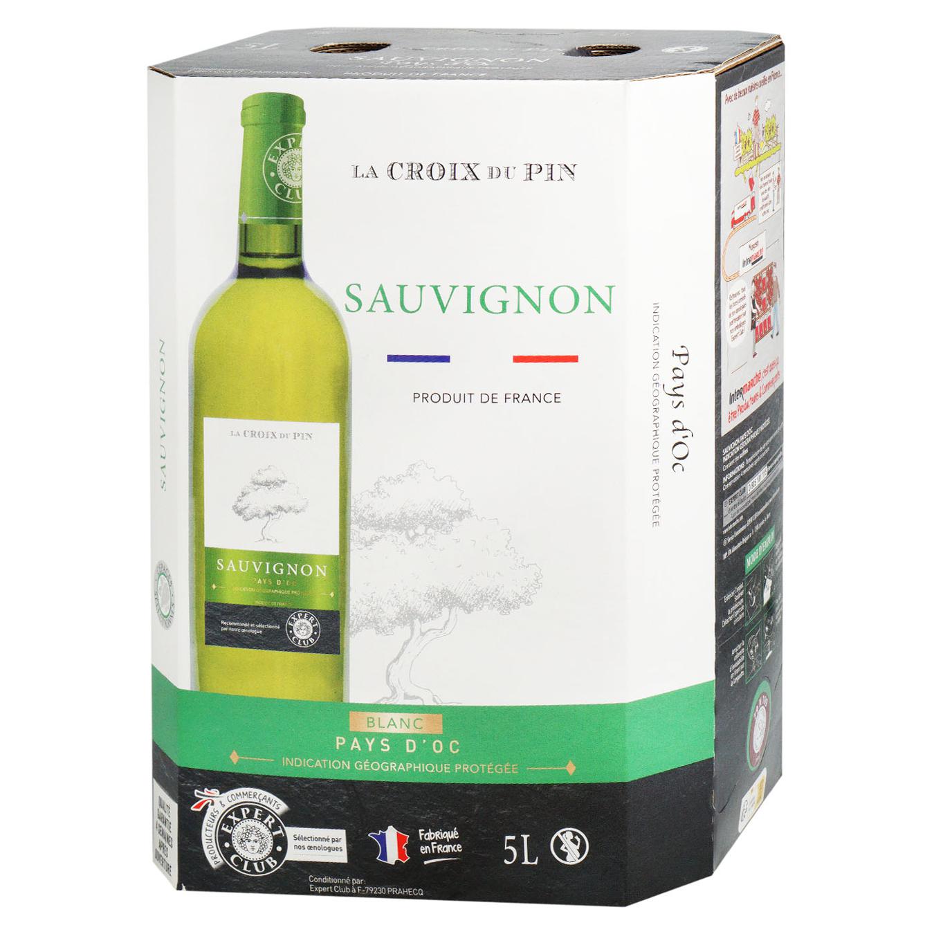 La Croix du Pin Sauvignon white dry wine 12% 5 l