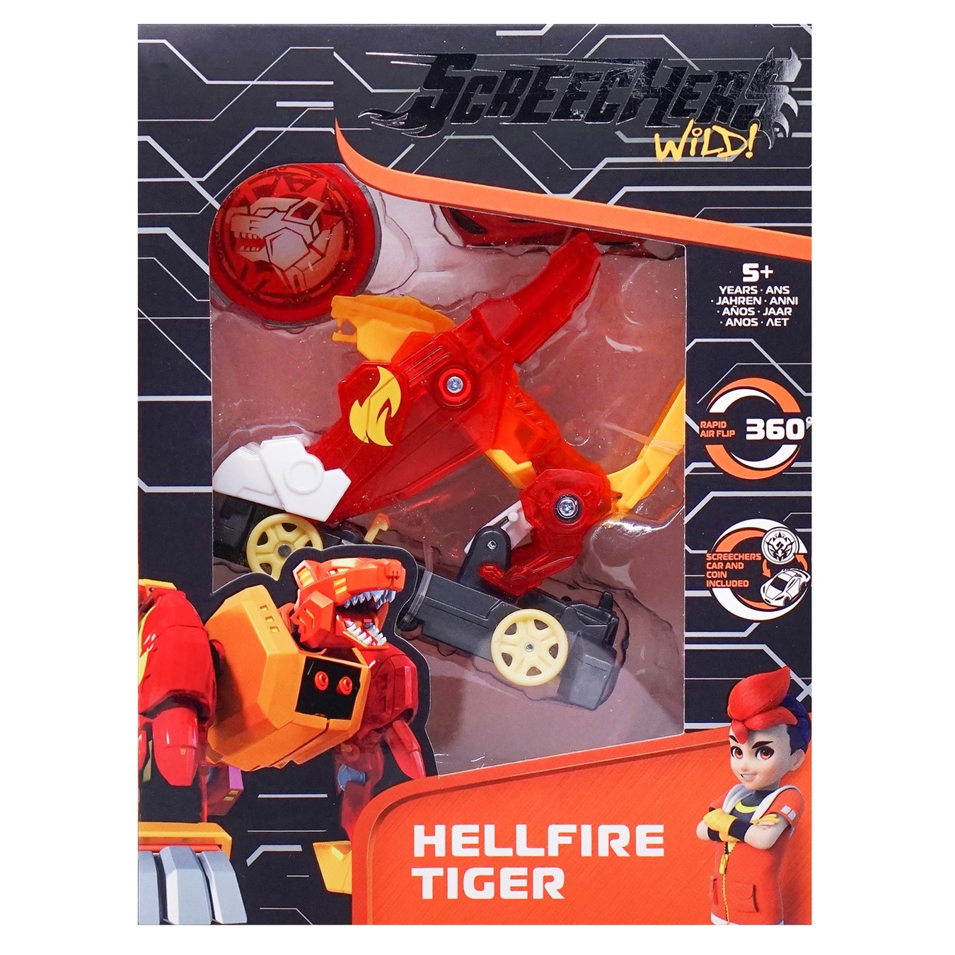 Машинка-трансформер Screechers Wild! S4 l1 - Hellfire Tiger