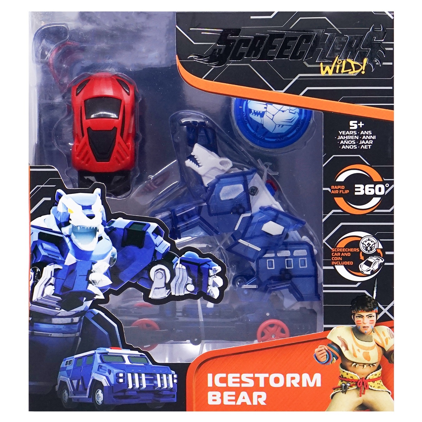 Машинка-трансформер Screechers Wild! S4 l2 - ice storm bear