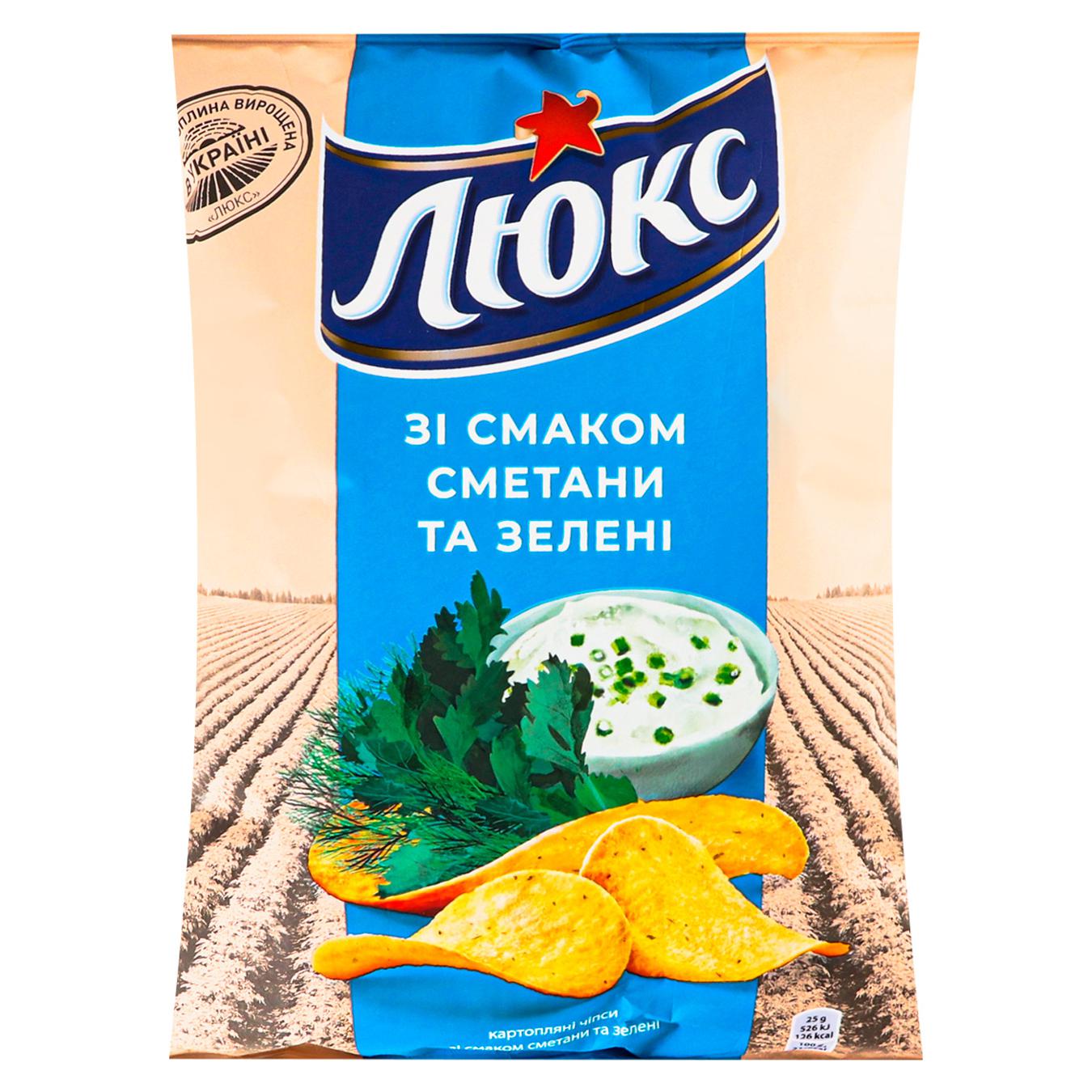 Lux potato chips with the taste of sour cream-green 125g