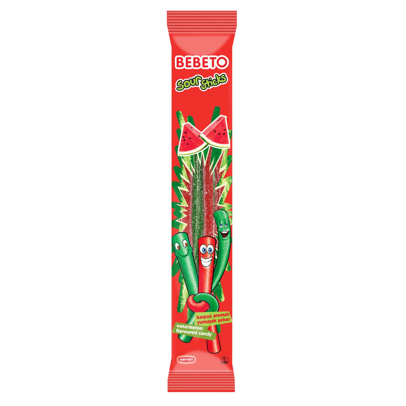 Bebeto chewing candies Sour sticks Watermelon 30g