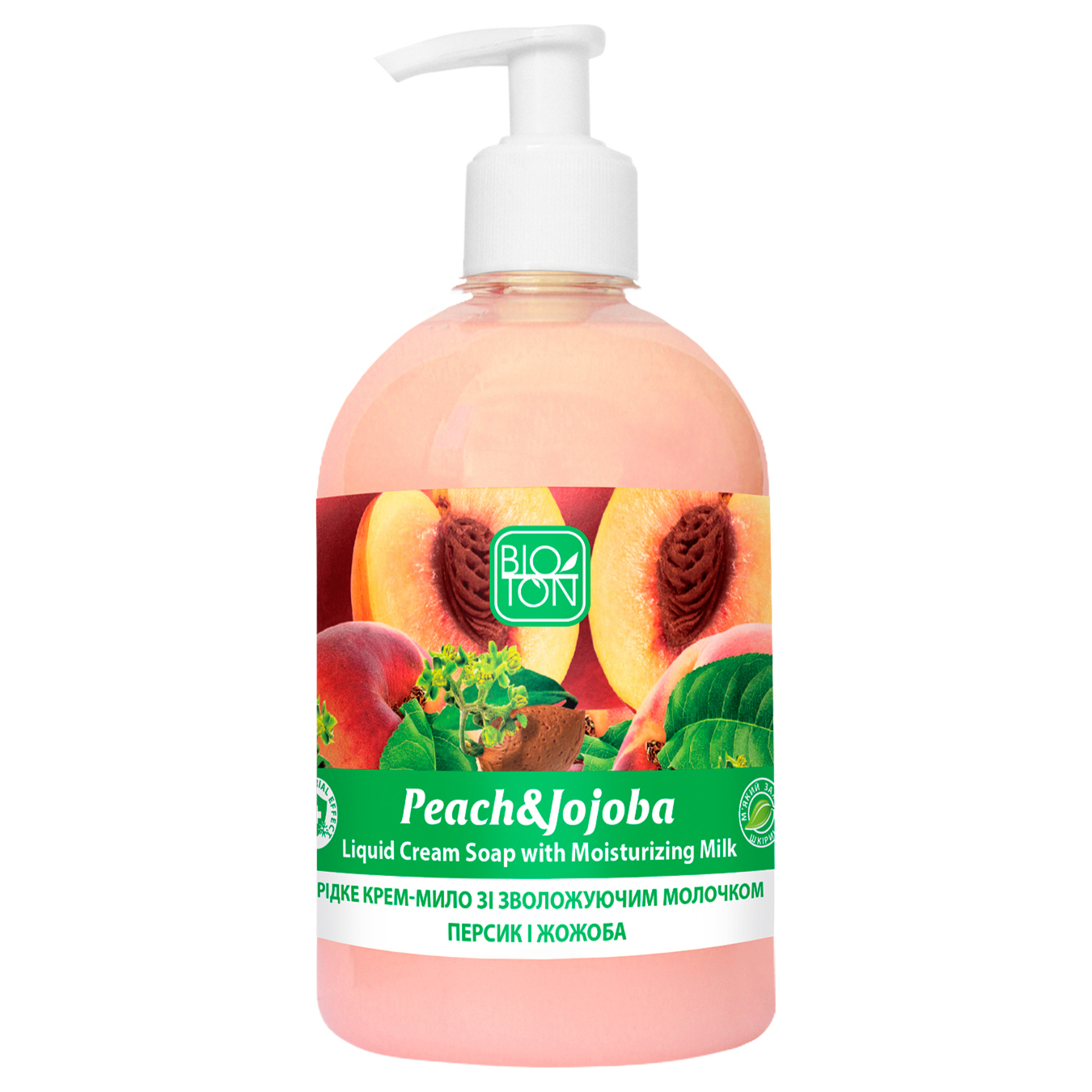 Liquid soap Bioton peach and jojoba with glycerin and moisturizing milk 500ml
