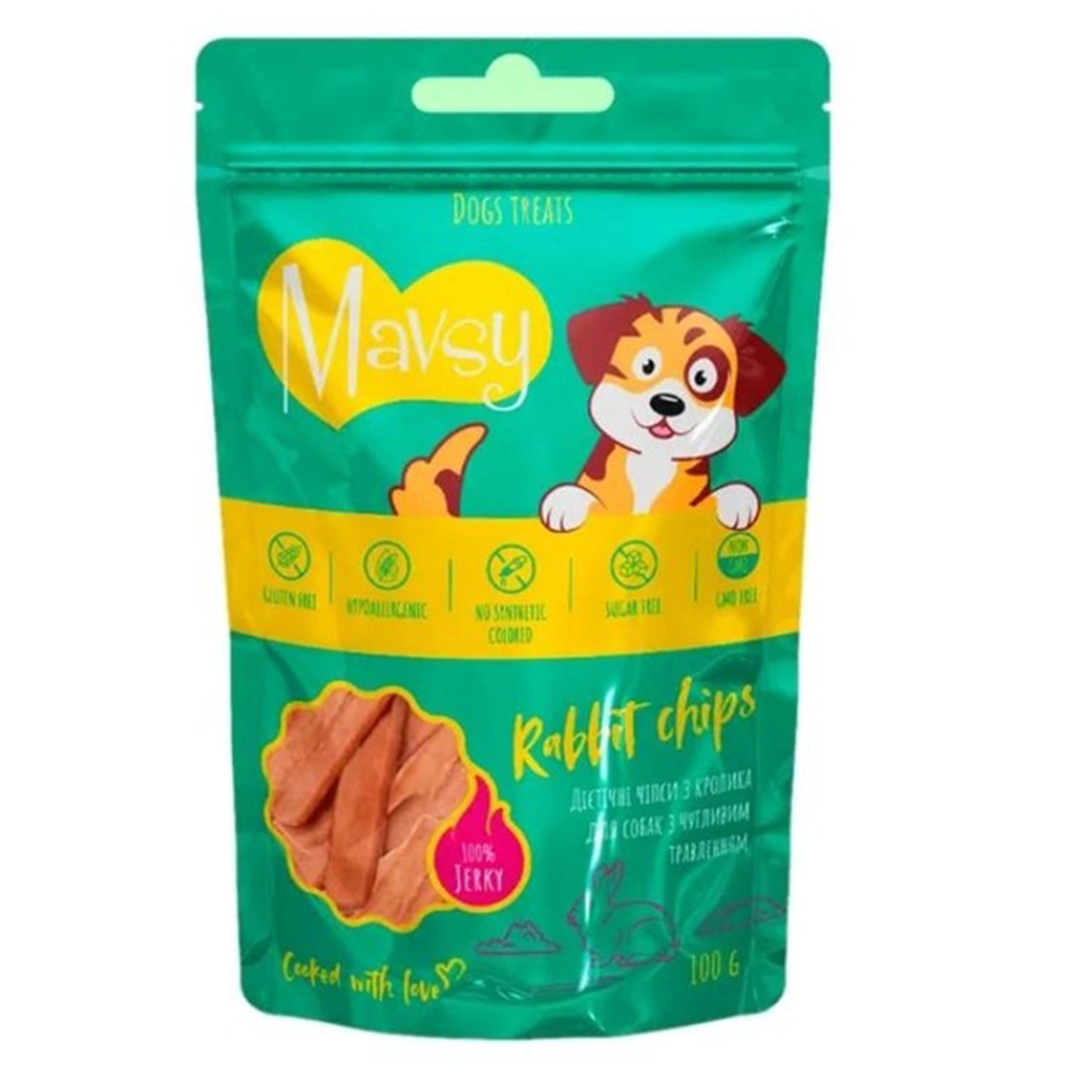 Treats for dogs Mavsy dietary chips from rabbit meat 100g