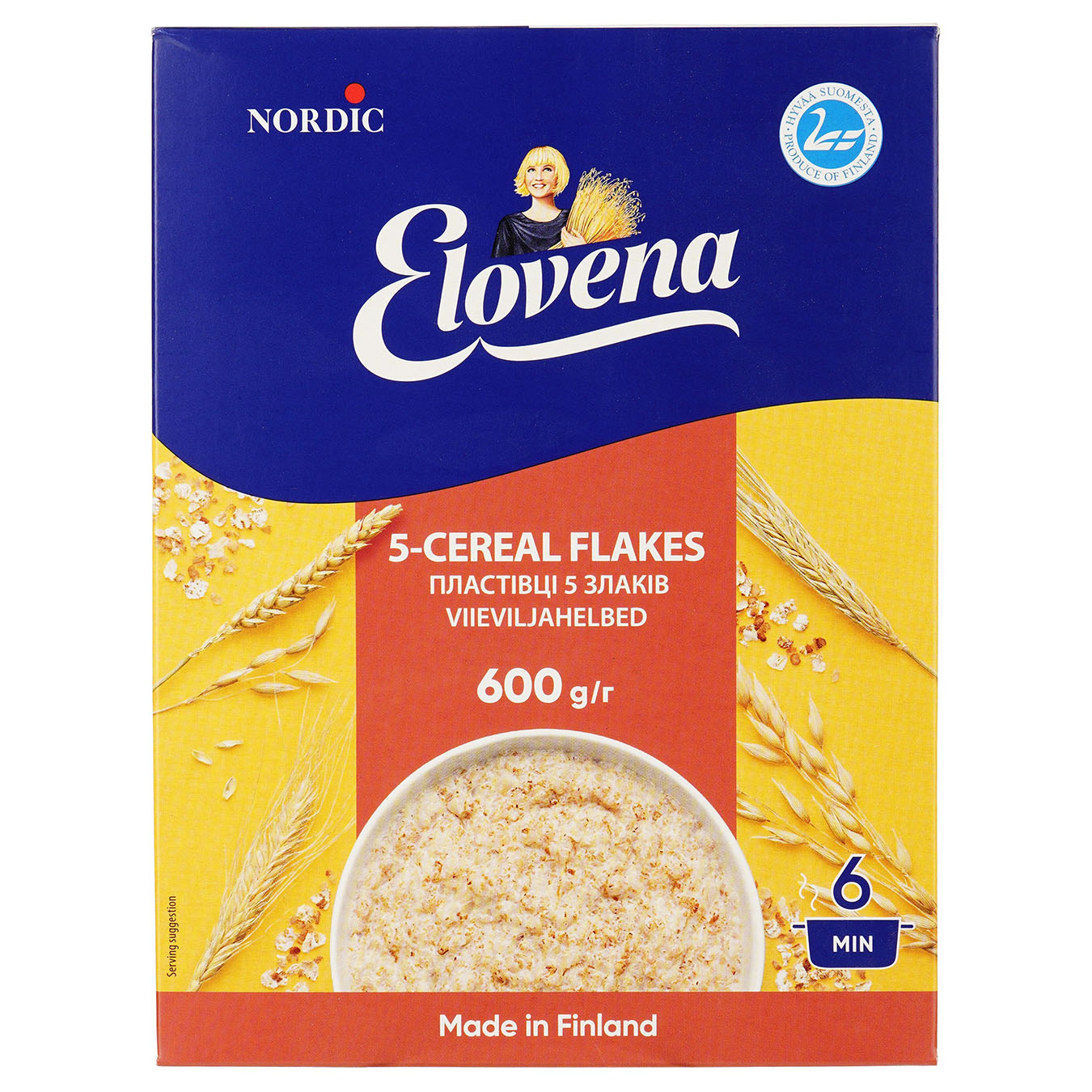 Elovena Flakes 5 Kinds of Cereal Whole Grain 600g