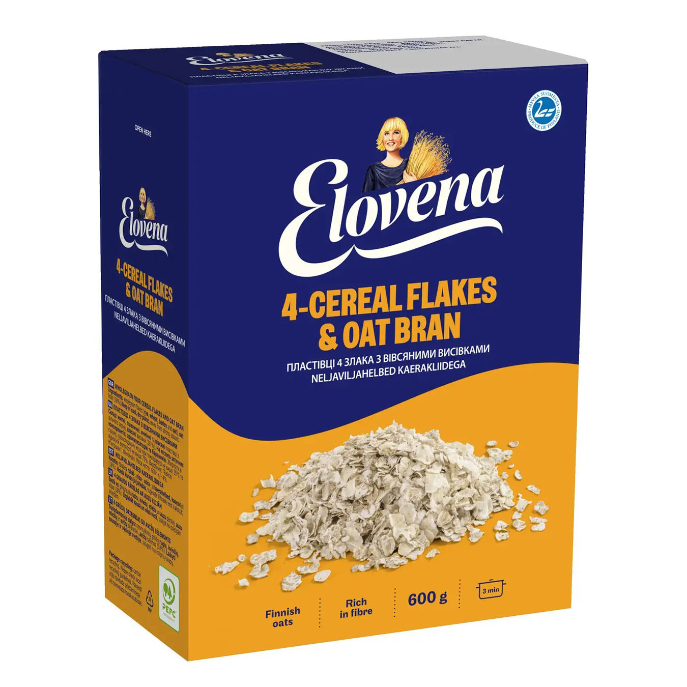 Elovena Cereal flakes 4 kinds of cereals with oat bran 600g