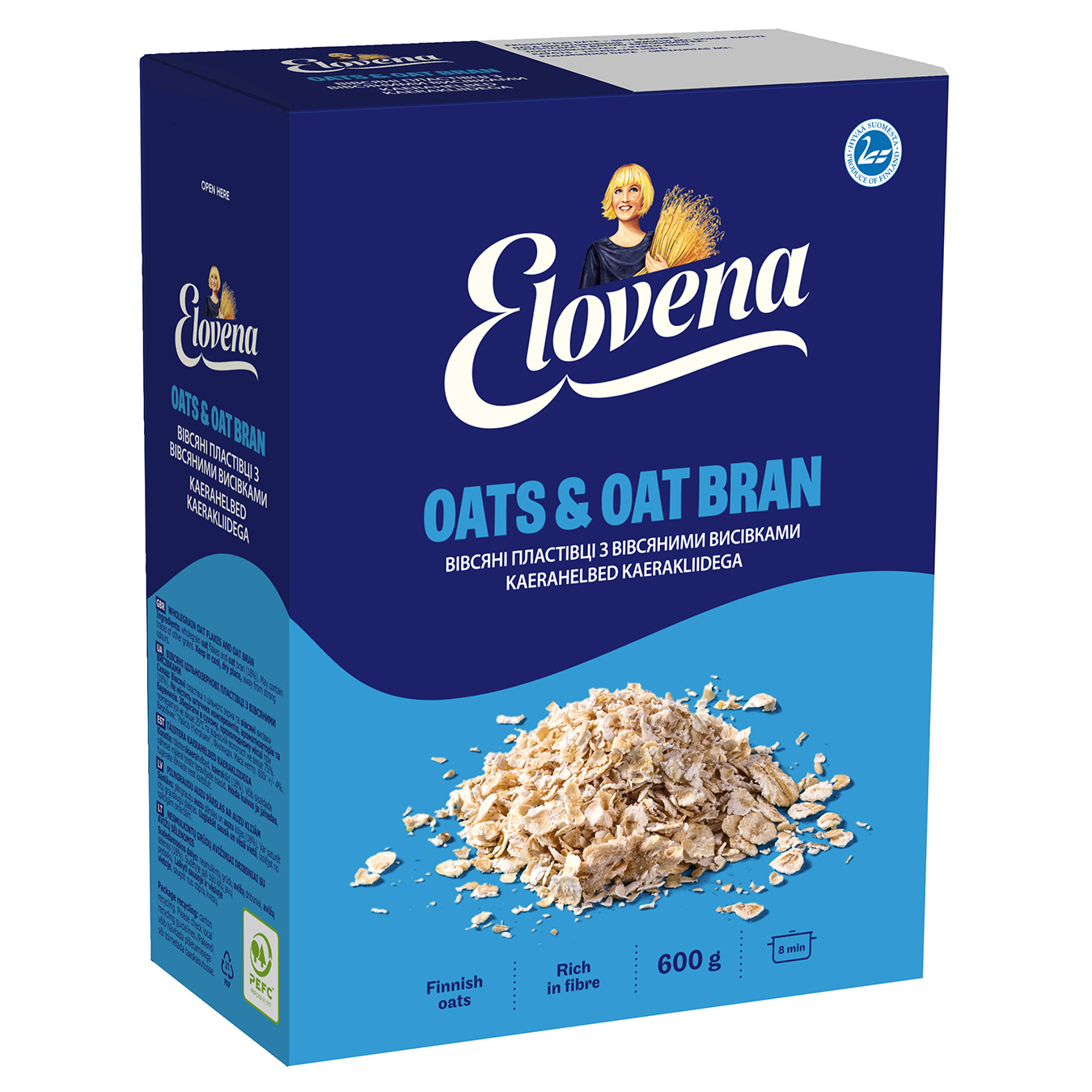 Oat flakes Elovena with bran 600g
