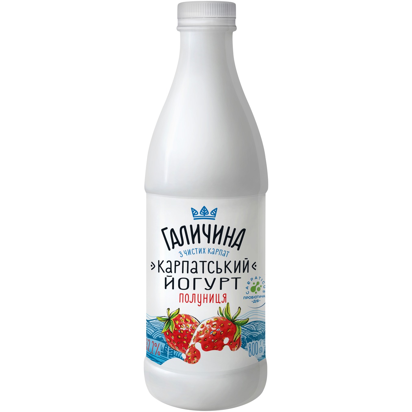 Halychyna Karpatsʹkyy Strawberry Yogurt 2,2% 800g