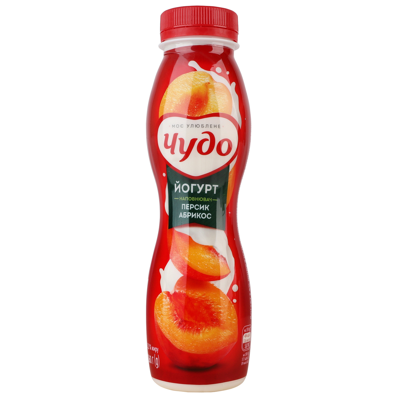 Йогурт Чудо Персик-абрикос 2,5% 260г пляшка