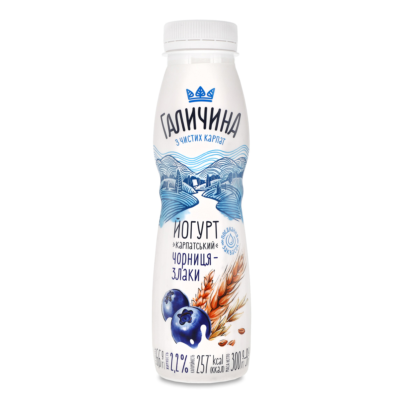 Galychyna Bilberry Cereals Flavored Yogurt 2,2% 300g