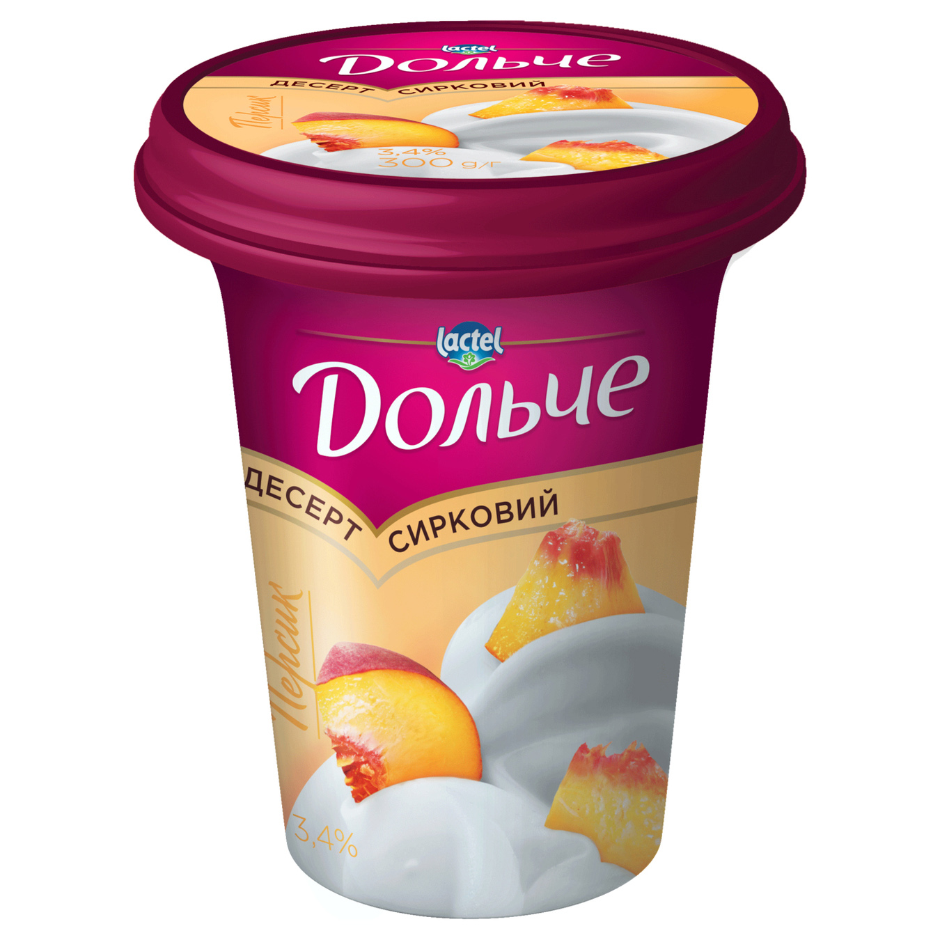 Cheese dessert Dolce with peach filling 3.4% 300g